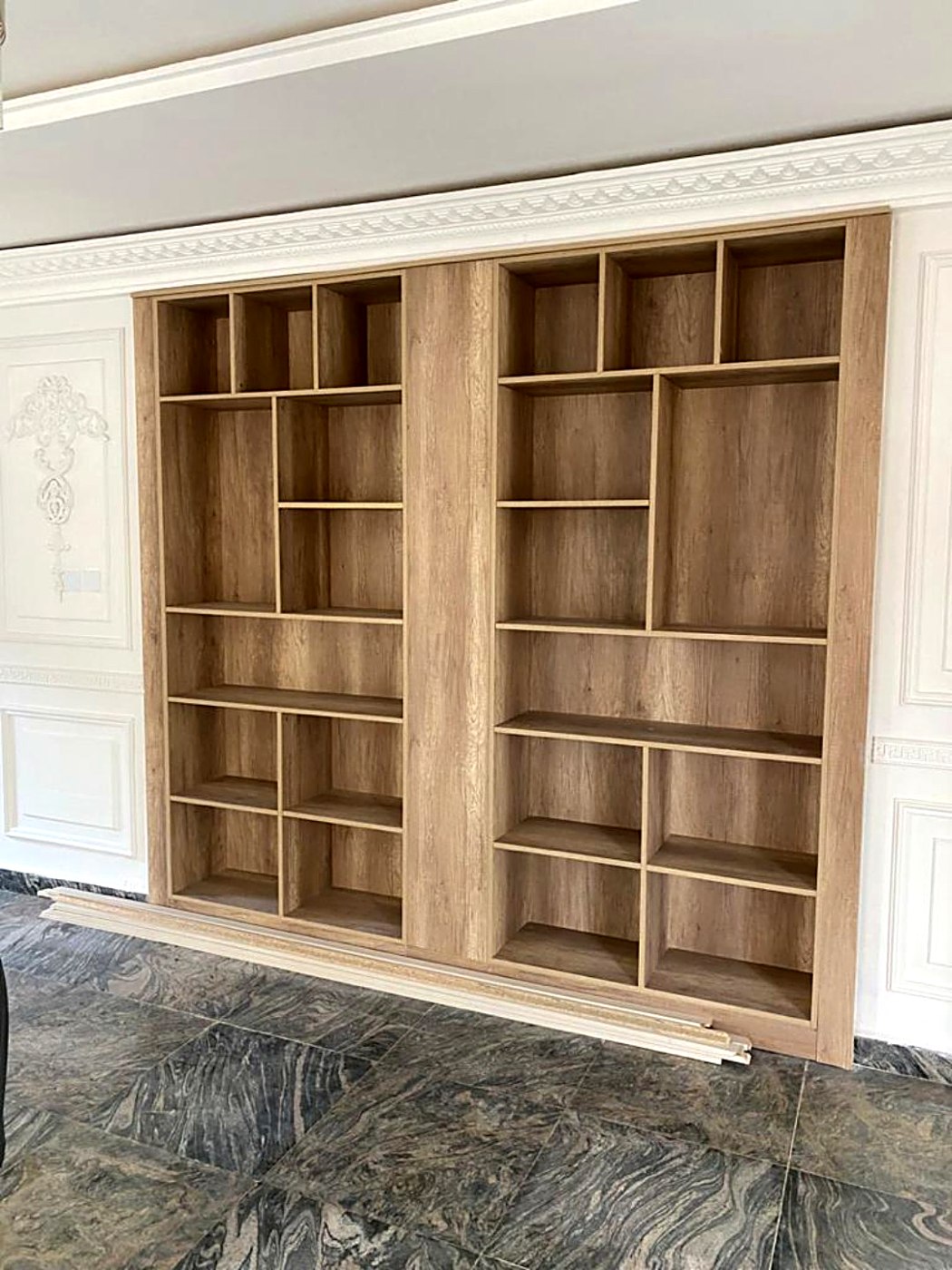 Custom bookshelf unit in progress